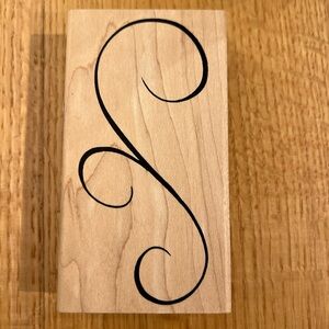 Denami Design Rubber Stamp Wood-Mounted 4.5" x 2.5" Swirl Filigree Line Flourish